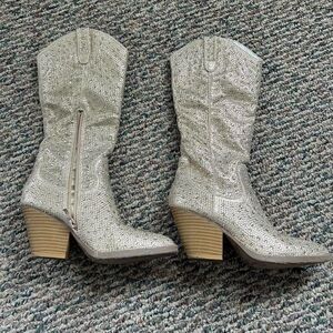 Gold Glitter Western Women’s Boots